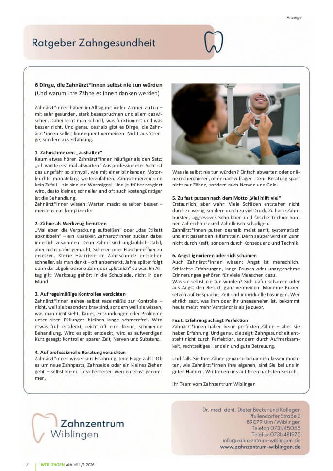 Ratgeber Zahngesundheit zum Thema Zahngesundheit